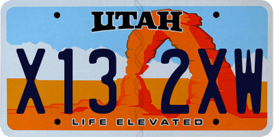 UT license plate X132XW