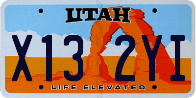 UT license plate X132YI