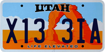 UT license plate X133IA