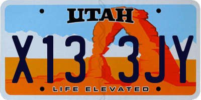 UT license plate X133JY