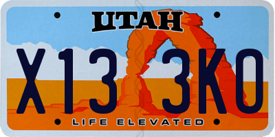 UT license plate X133KO