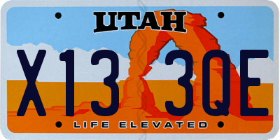 UT license plate X133QE