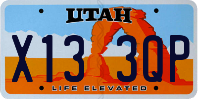 UT license plate X133QP