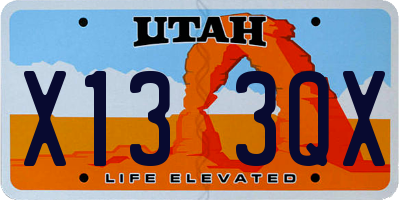 UT license plate X133QX