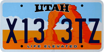 UT license plate X133TZ