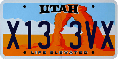 UT license plate X133VX