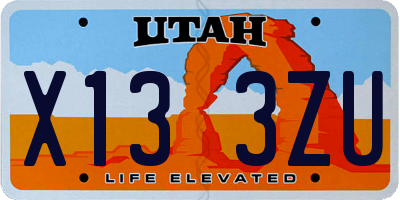 UT license plate X133ZU
