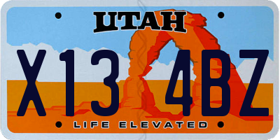 UT license plate X134BZ