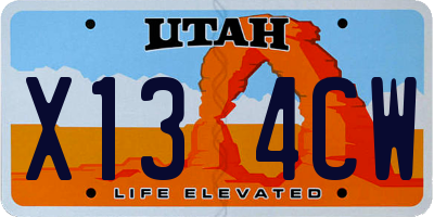 UT license plate X134CW