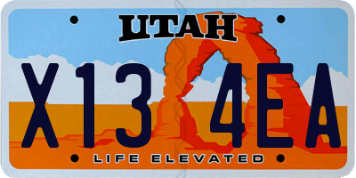 UT license plate X134EA