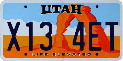UT license plate X134ET