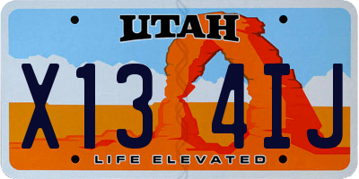 UT license plate X134IJ