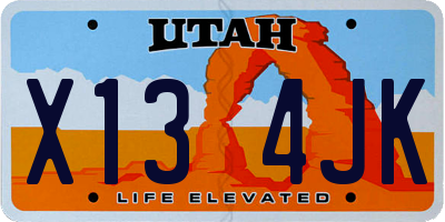 UT license plate X134JK