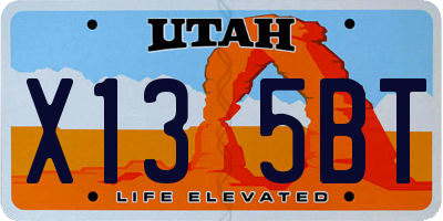 UT license plate X135BT