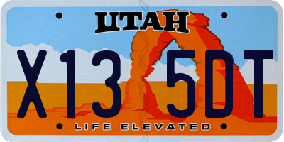 UT license plate X135DT