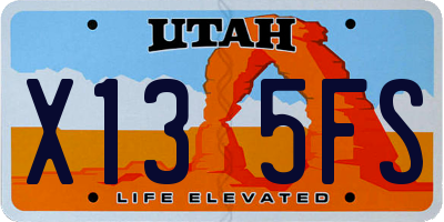 UT license plate X135FS