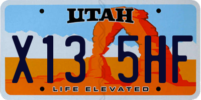 UT license plate X135HF