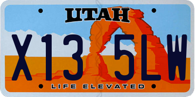 UT license plate X135LW