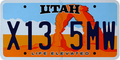 UT license plate X135MW