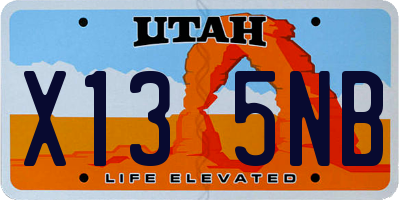 UT license plate X135NB