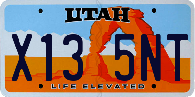 UT license plate X135NT