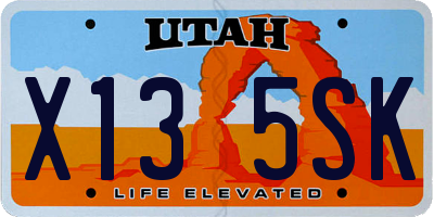 UT license plate X135SK