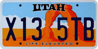UT license plate X135TB