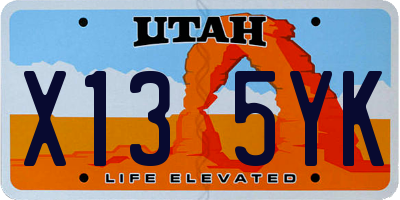 UT license plate X135YK