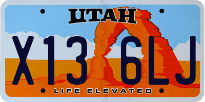UT license plate X136LJ