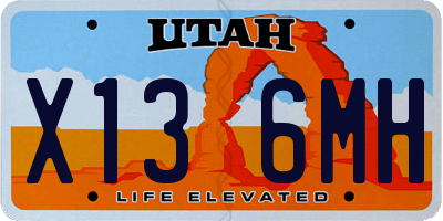 UT license plate X136MH