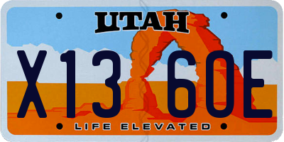 UT license plate X136OE