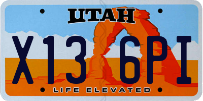 UT license plate X136PI