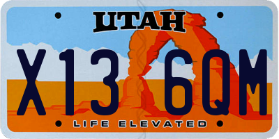 UT license plate X136QM