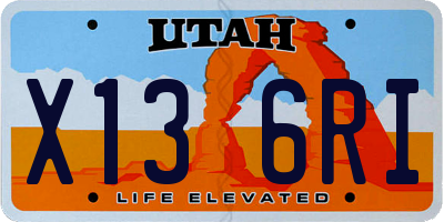 UT license plate X136RI