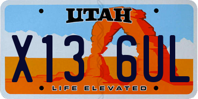 UT license plate X136UL