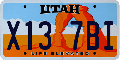 UT license plate X137BI