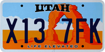 UT license plate X137FK