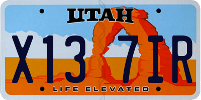 UT license plate X137IR