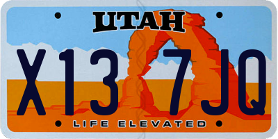 UT license plate X137JQ