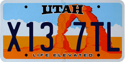 UT license plate X137TL