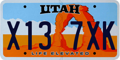 UT license plate X137XK
