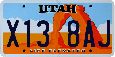 UT license plate X138AJ