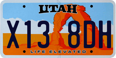 UT license plate X138DH