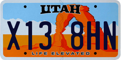 UT license plate X138HN