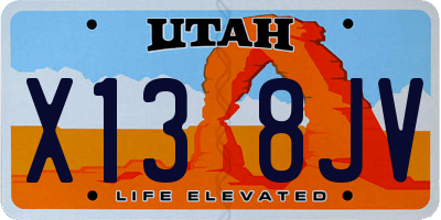 UT license plate X138JV