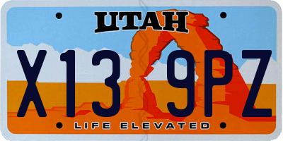 UT license plate X139PZ