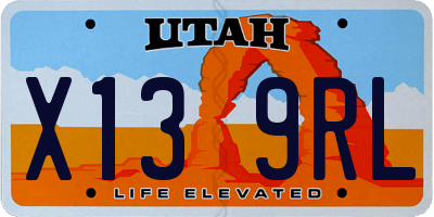 UT license plate X139RL