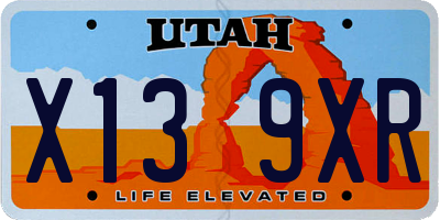UT license plate X139XR