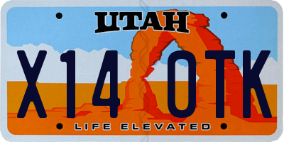UT license plate X140TK
