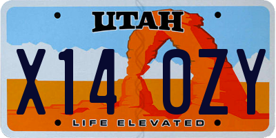 UT license plate X140ZY